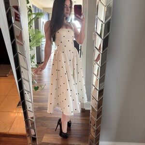 Black and White Polka Dot Midi Dress Size 0